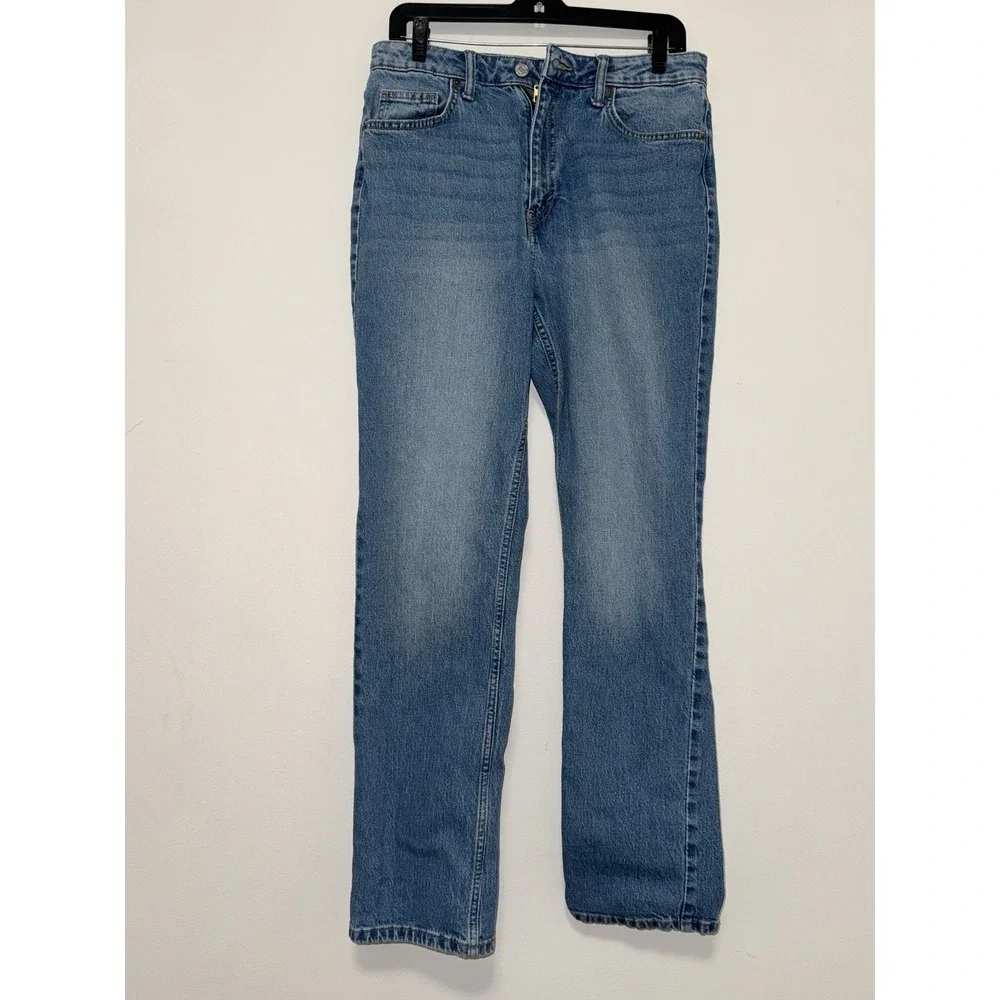 H&M &Denim Women's High Waist Straight Leg Jeans Blue Size US 8 EUR 40